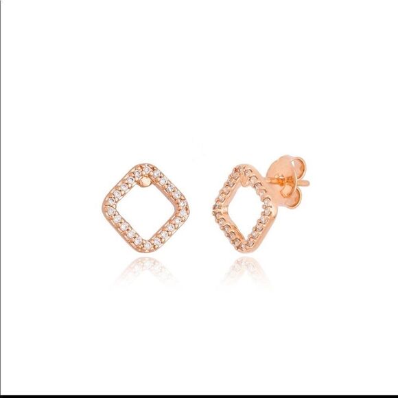 EARRING WISHES P ZIRCONIA + ROSE GOLD PLATED - Picture 1 of 8